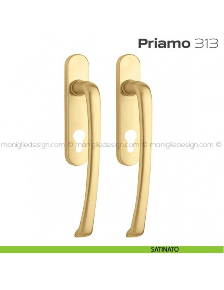 Maniglione per alzante scorrevole 313 Priamo Reguitti accoppiato satinato