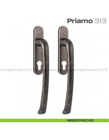 Maniglione per alzante scorrevole 313 Priamo Reguitti accoppiato argento vecchio