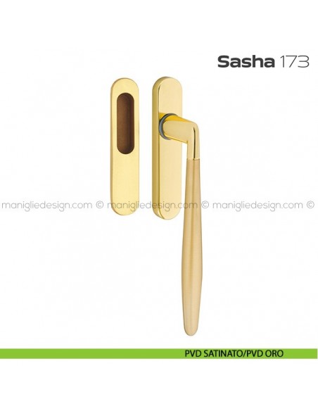 Maniglione per alzante scorrevole 173 Sasha singolo PVD satinato/PVD oro