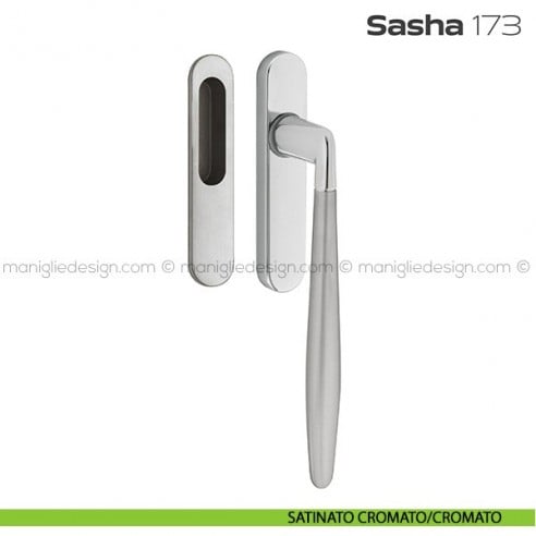 Maniglione per alzante scorrevole 173 Sasha singolo satinato cromato/cromato