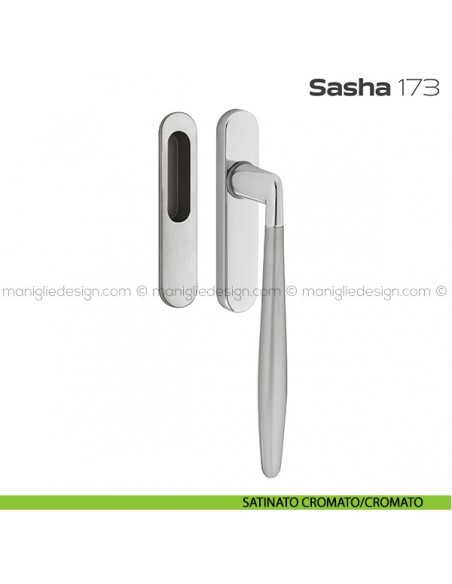 Maniglione per alzante scorrevole 173 Sasha singolo satinato cromato/cromato