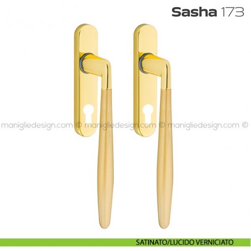 Maniglione per alzante scorrevole 173 Sasha Reguitti accoppiato satinato/lucido verniciato