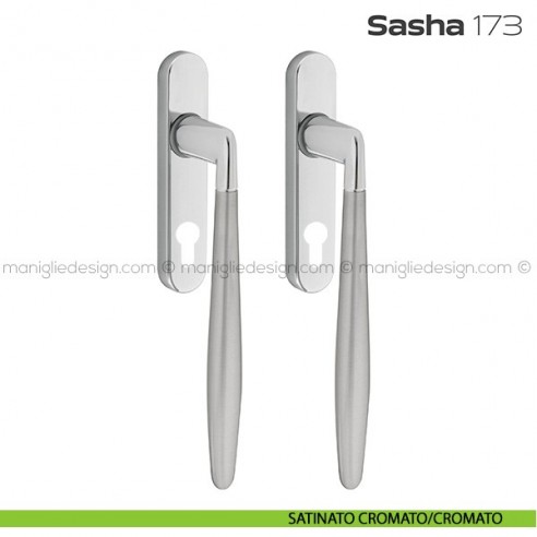 Maniglione per alzante scorrevole 173 Sasha Reguitti accoppiato satinato cromato/cromato