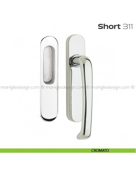 Maniglione per alzante scorrevole 311 Short singolo cromato