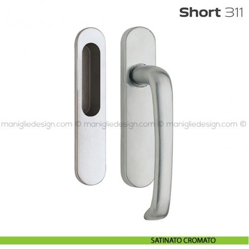 Maniglione per alzante scorrevole 311 Short singolo satinato cromato