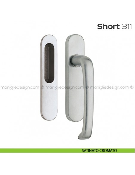 Maniglione per alzante scorrevole 311 Short singolo satinato cromato