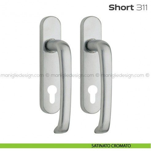 Maniglione per alzante scorrevole 311 Short Reguitti accoppiato satinato cromato