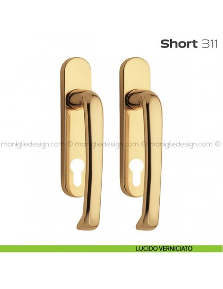 Maniglione per alzante scorrevole 311 Short Reguitti accoppiato lucido verniciato