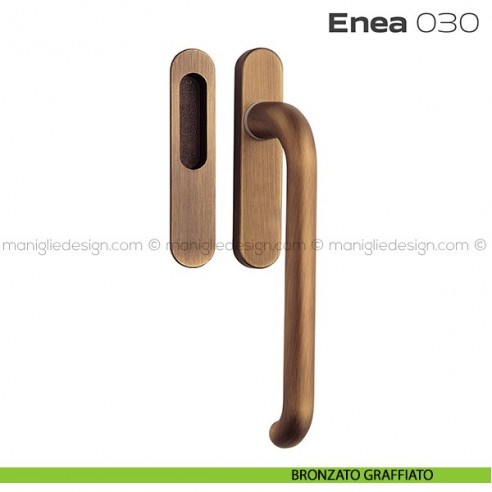 Maniglione per alzante scorrevole 030 Enea singolo bronzato graffiato