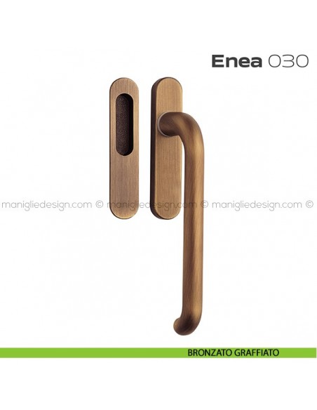 Maniglione per alzante scorrevole 030 Enea singolo bronzato graffiato