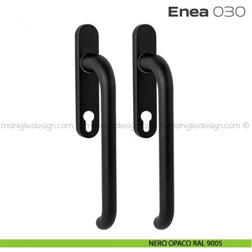Maniglione per alzante scorrevole 030 Enea Reguitti accoppiato nero opaco RAL 9005