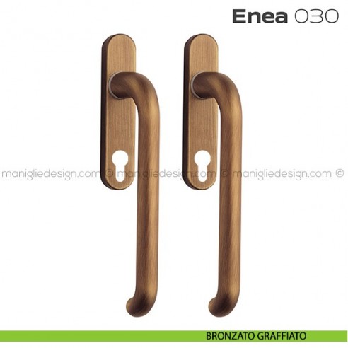 Maniglione per alzante scorrevole 030 Enea Reguitti accoppiato bronzato graffiato