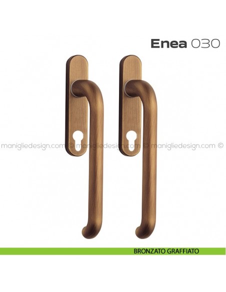 Maniglione per alzante scorrevole 030 Enea Reguitti accoppiato bronzato graffiato