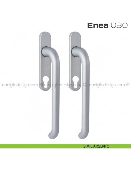 Maniglione per alzante scorrevole 030 Enea Reguitti accoppiato simil argento