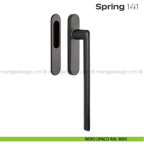 Maniglione per alzante scorrevole 141 Spring singolo nero opaco RAL 9005