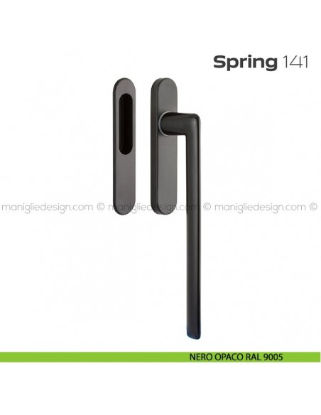 Maniglione per alzante scorrevole 141 Spring singolo nero opaco RAL 9005