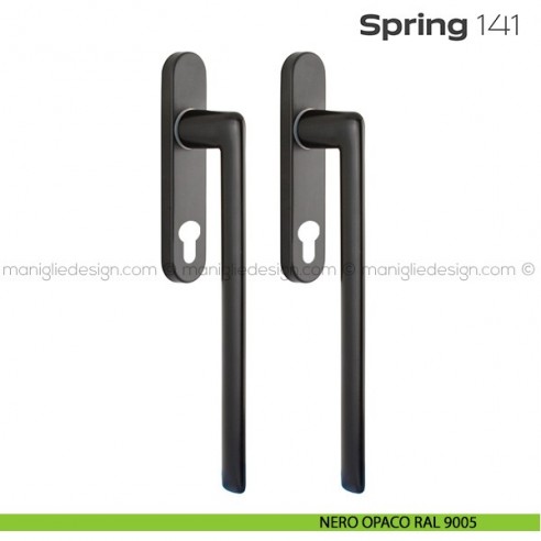 Maniglione per alzante scorrevole 141 Spring Reguitti accoppiato nero opaco RAL 9005