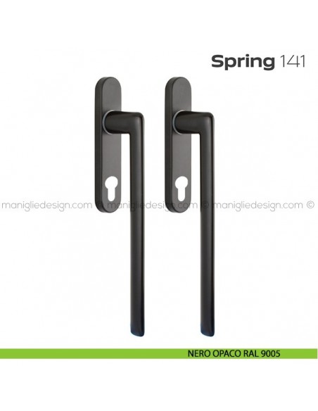 Maniglione per alzante scorrevole 141 Spring Reguitti accoppiato nero opaco RAL 9005