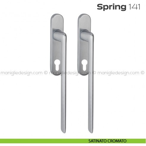 Maniglione per alzante scorrevole 141 Spring Reguitti accoppiato satinato cromato