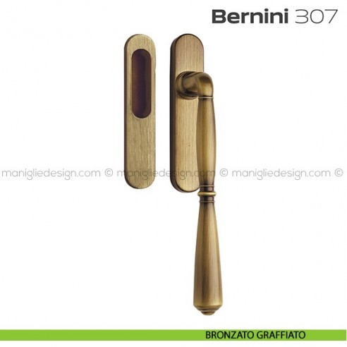 Maniglione per alzante scorrevole 307 Bernini singolo bronzato graffiato