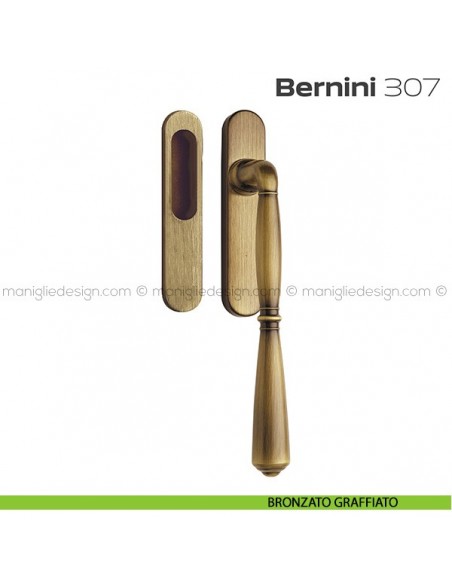 Maniglione per alzante scorrevole 307 Bernini singolo bronzato graffiato