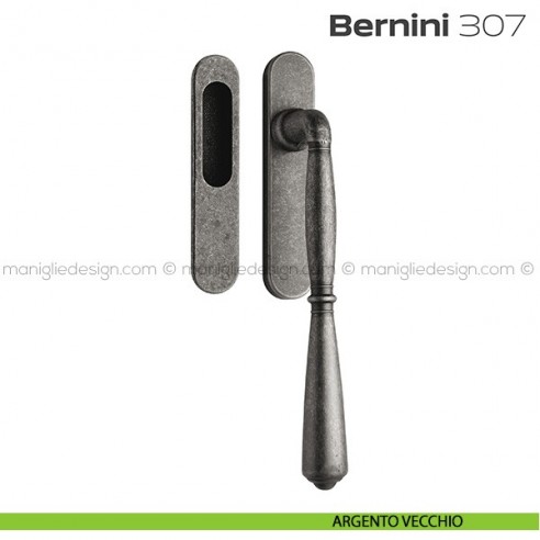 Maniglione per alzante scorrevole 307 Bernini singolo argento vecchio
