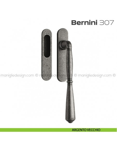Maniglione per alzante scorrevole 307 Bernini singolo argento vecchio