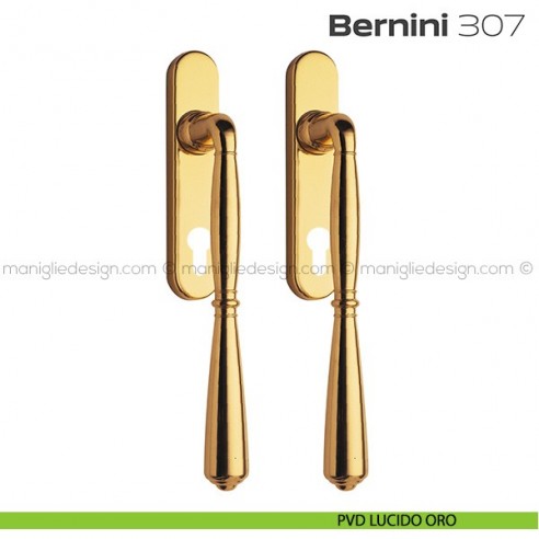 Maniglione per alzante scorrevole 307 Bernini Reguitti accoppiato PVD lucido oro