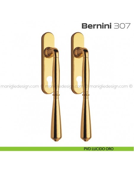 Maniglione per alzante scorrevole 307 Bernini Reguitti accoppiato PVD lucido oro