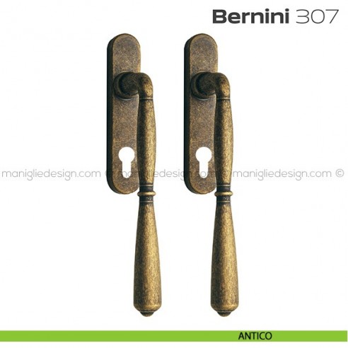 Maniglione per alzante scorrevole 307 Bernini Reguitti accoppiato antico