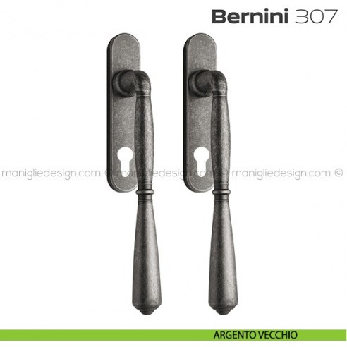 Maniglione per alzante scorrevole 307 Bernini Reguitti accoppiato argento vecchio