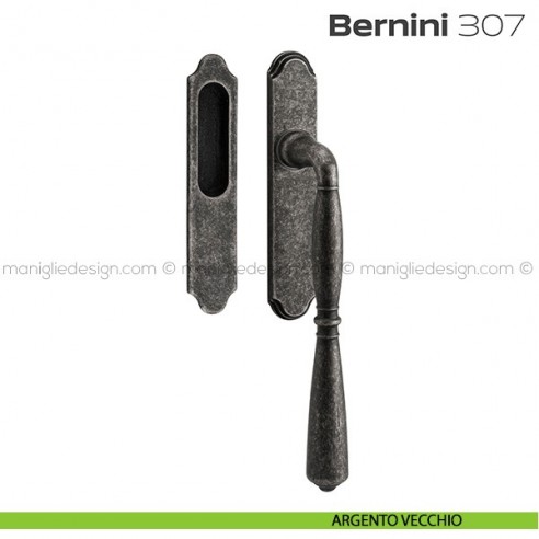 Maniglione per alzante scorrevole Bernini 307 singolo argento vecchio