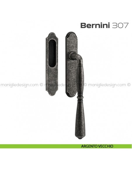 Maniglione per alzante scorrevole Bernini 307 singolo argento vecchio
