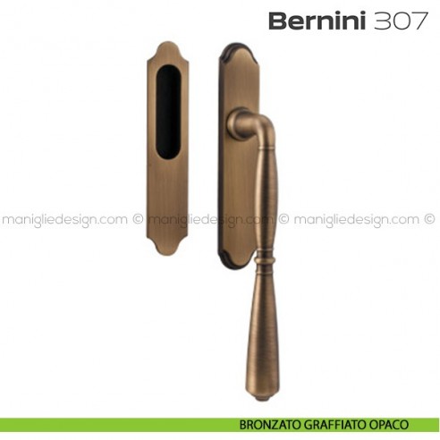 Maniglione per alzante scorrevole Bernini 307 singolo bronzato graffiato opaco