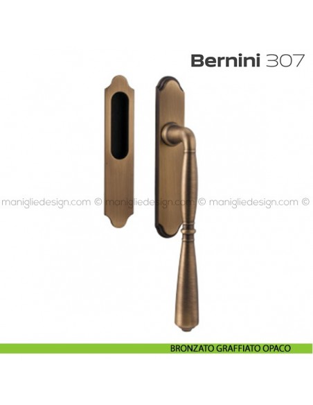 Maniglione per alzante scorrevole Bernini 307 singolo bronzato graffiato opaco