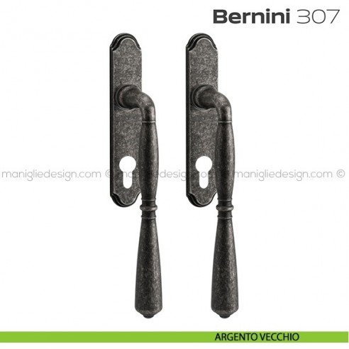 Maniglione per alzante scorrevole Bernini 307 Reguitti accoppiato argento vecchio
