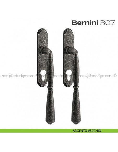 Maniglione per alzante scorrevole Bernini 307 Reguitti accoppiato argento vecchio