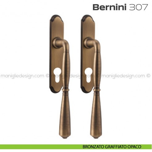 Maniglione per alzante scorrevole Bernini 307 Reguitti accoppiato bronzato graffiato opaco
