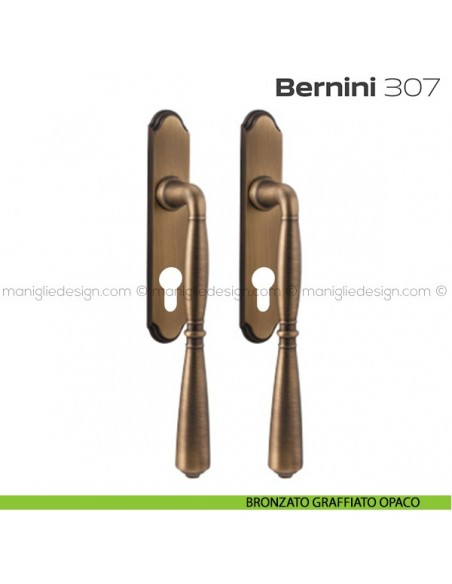 Maniglione per alzante scorrevole Bernini 307 Reguitti accoppiato bronzato graffiato opaco