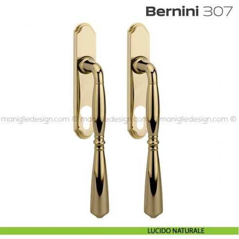 Maniglione per alzante scorrevole Bernini 307 Reguitti accoppiato lucido naturale
