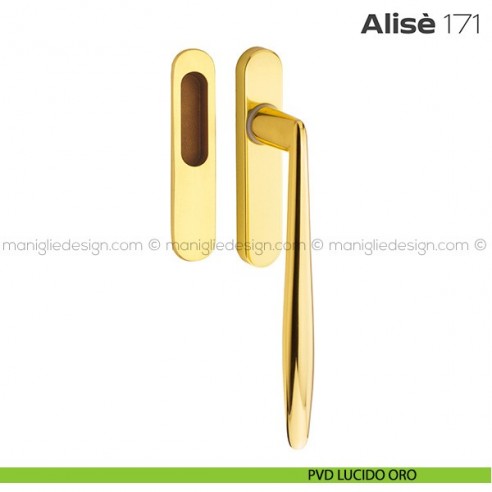 Maniglione per alzante scorrevole 171 Alisè singolo PVD lucido oro