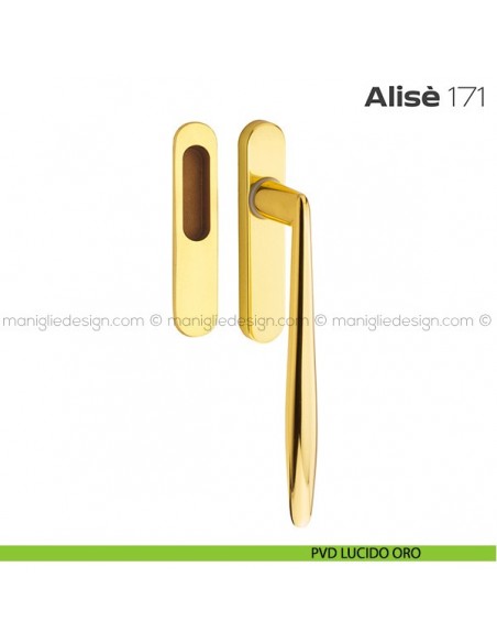 Maniglione per alzante scorrevole 171 Alisè singolo PVD lucido oro