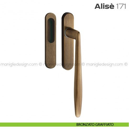 Maniglione per alzante scorrevole 171 Alisè singolo bronzato graffiato