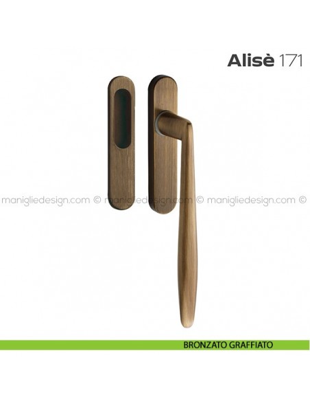 Maniglione per alzante scorrevole 171 Alisè singolo bronzato graffiato