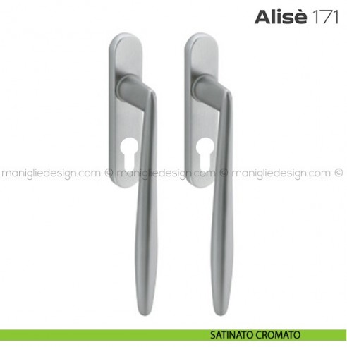 Maniglione per alzante scorrevole 171 Alisè Reguitti accoppiato satinato cromato