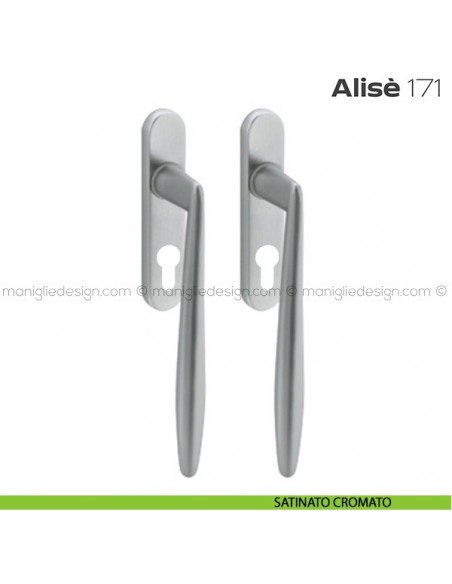 Maniglione per alzante scorrevole 171 Alisè Reguitti accoppiato satinato cromato