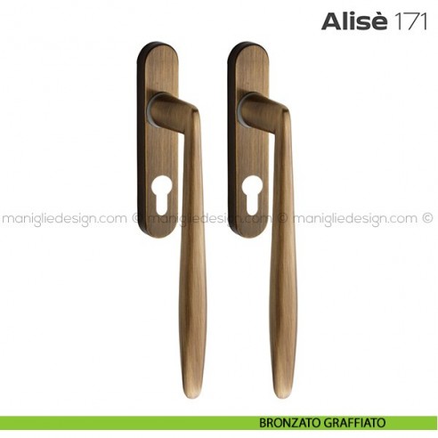 Maniglione per alzante scorrevole 171 Alisè Reguitti accoppiato bronzato graffiato