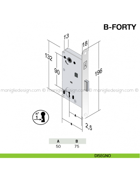 Serratura A Sovrapposizione AMIG Mod. 72 - Per Porte Legno, Acciaio Cromato, 100x85 Mm - Foto 12