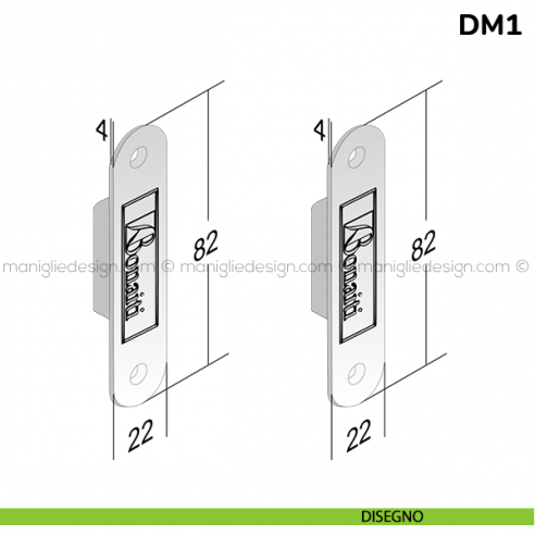 Dispositivo magnetico Bonaiti B-MAG chiave modello DM1 disegno