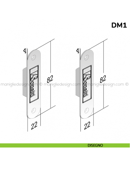 Dispositivo magnetico Bonaiti B-MAG chiave modello DM1 disegno